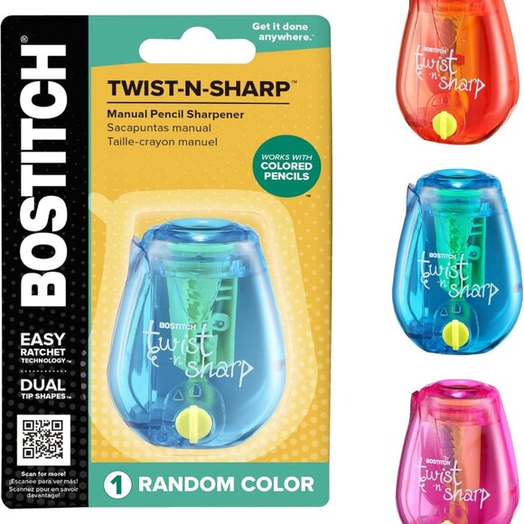 Office Pencil Sharpener, 1 Random Color, Twist-n-Sharp, Kids & Colored Pencils, - Picture 1 of 8